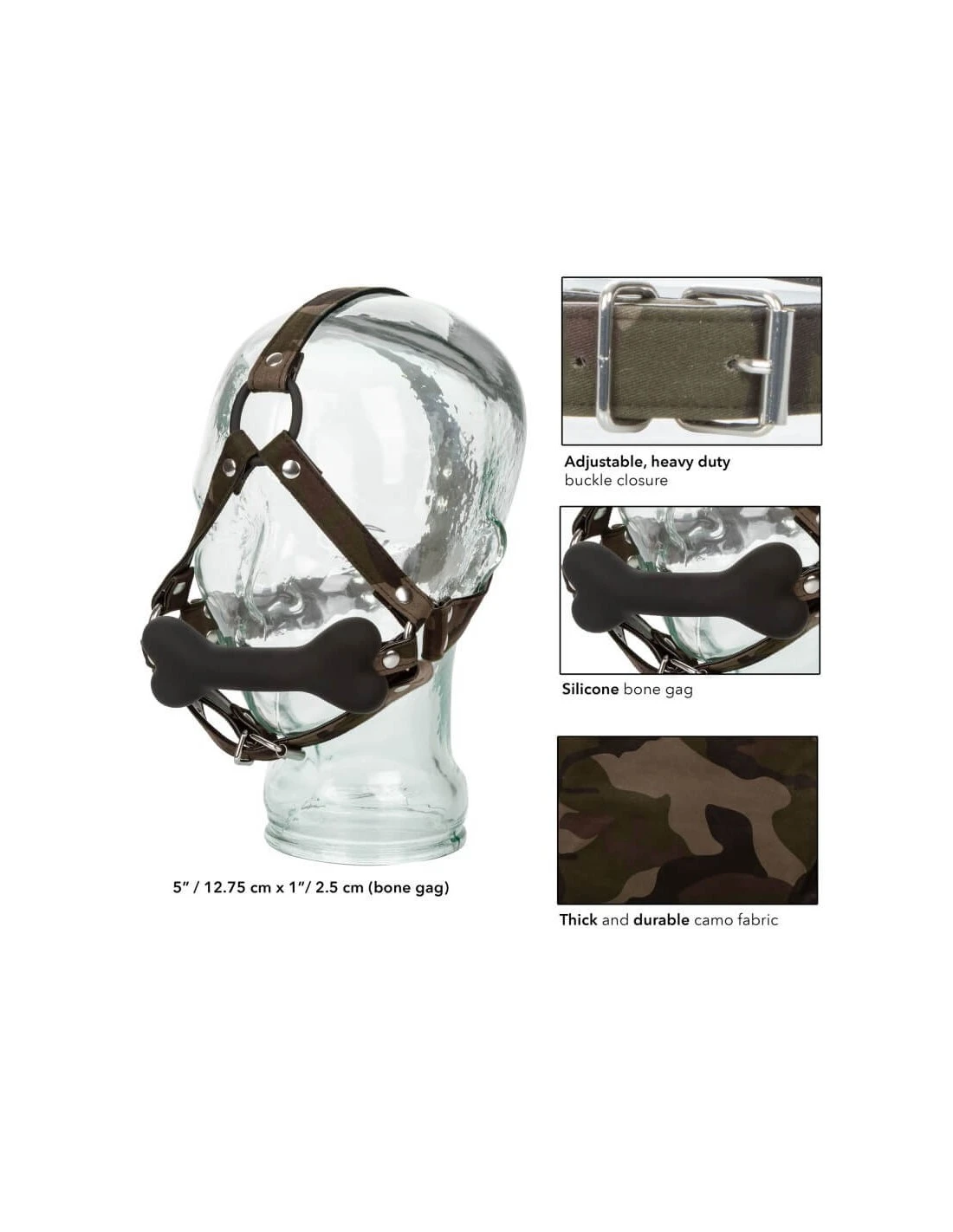California Exotic Novelties CalExotics Colt Camo Bone Gag - Afbeelding 3