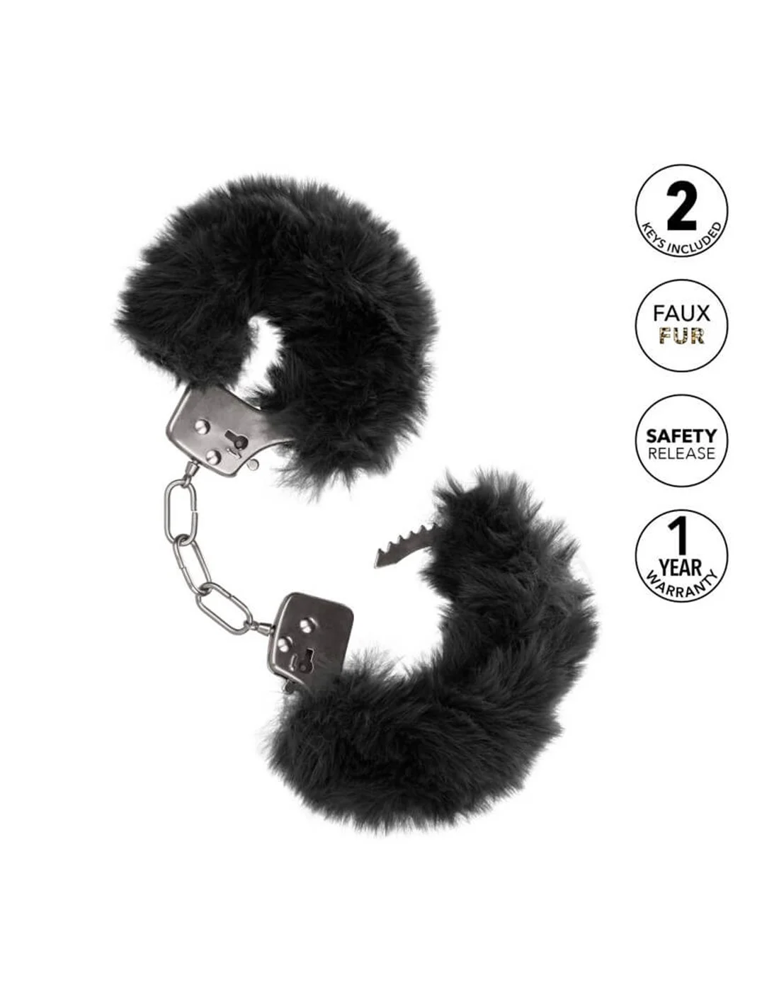 California Exotic Novelties CalExotics Ultra Fluffy Furry Cuffs Black - Afbeelding 4