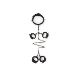 White Label Fetish Set Halsband, Enkelboeien En Handboeien