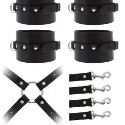 Guilty Pleasure Leather Hog Tie Cuff Set