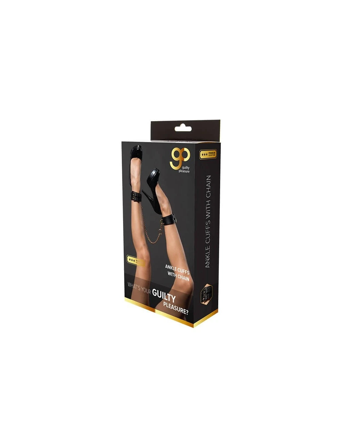Guilty Pleasure Premium Ankle Cuffs With Chain Black - Afbeelding 6