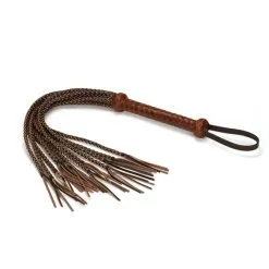 Liebe Seele Leather Flogger With Strings Black And Brown