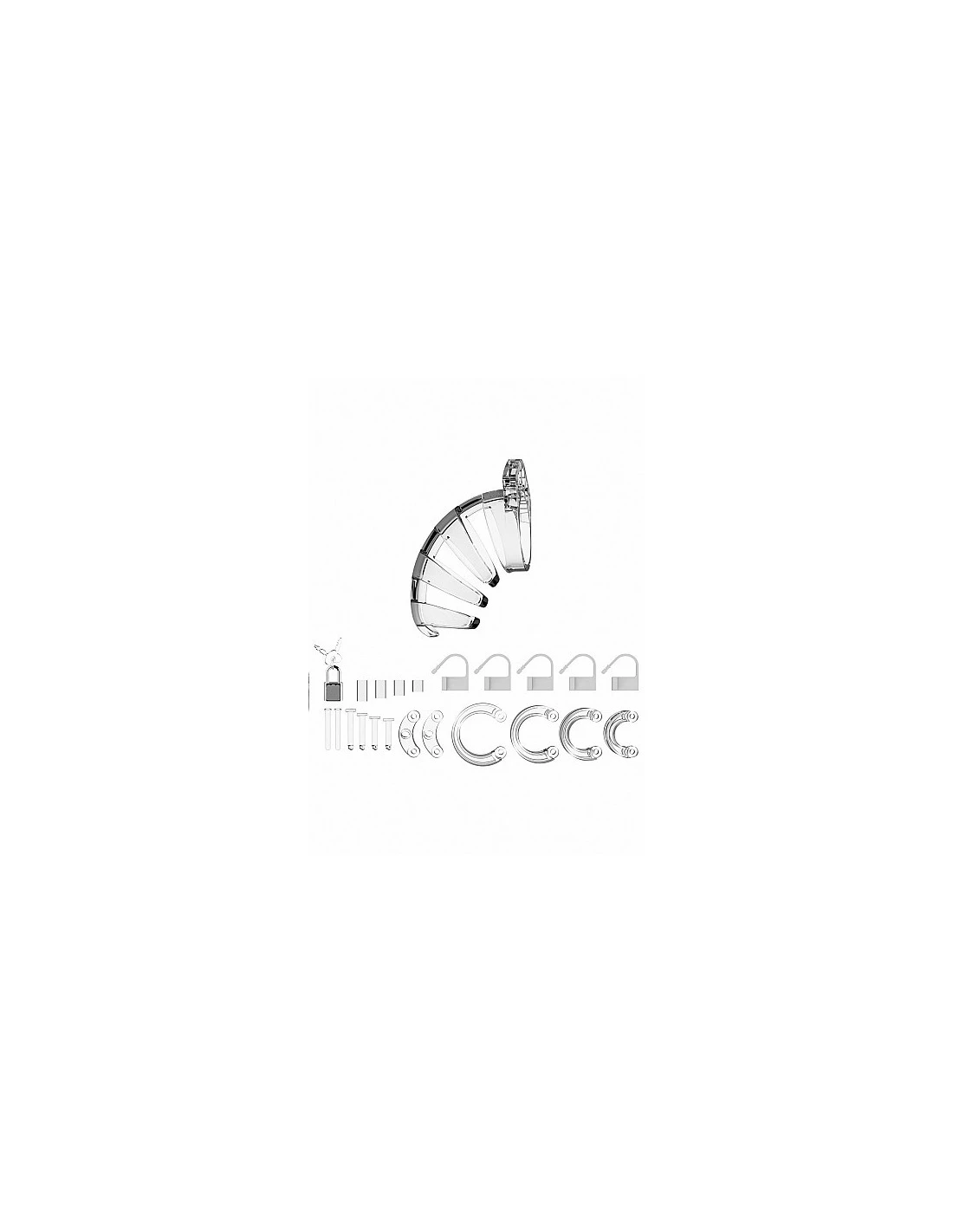 Mancage Model 2 Chastity 3.5 Cock Cage Transparent - Afbeelding 2