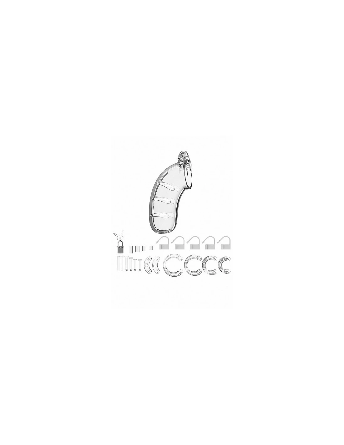 Mancage Model 3 Chastity 4.5 Cock Cage Transparent - Afbeelding 3