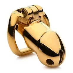 Master Series Midas Locking Chastity Cage 18K Gold Plated Gold