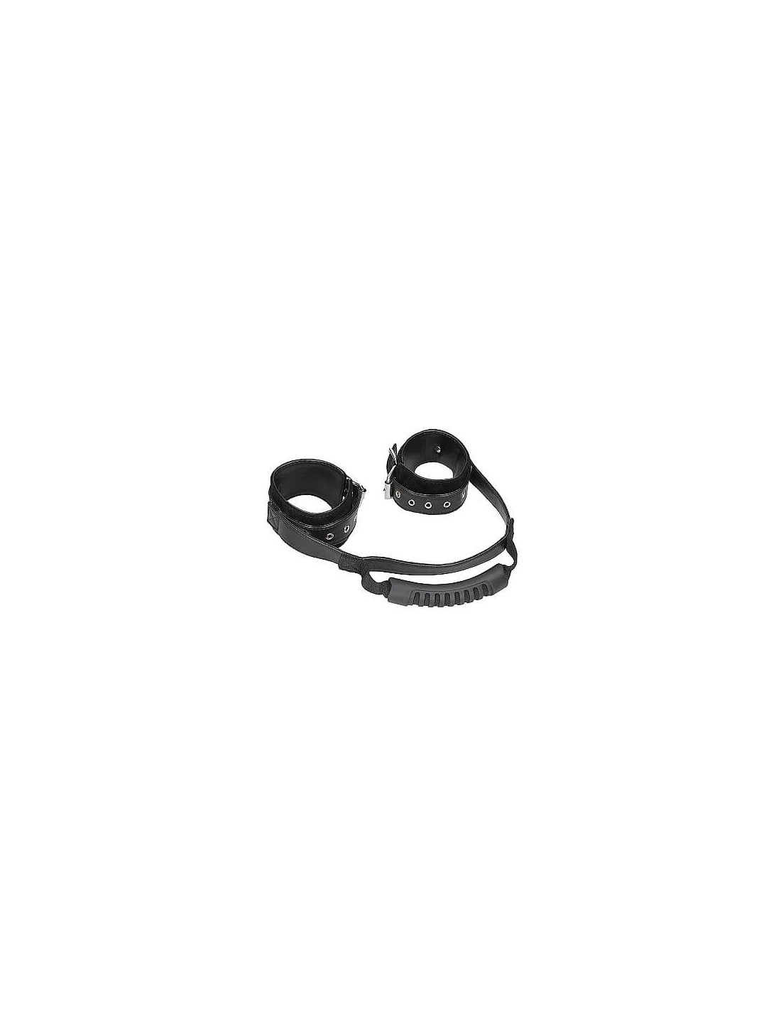 Ouch! Ouch Bonded Leather Hand Cuffs With Handle - Afbeelding 4