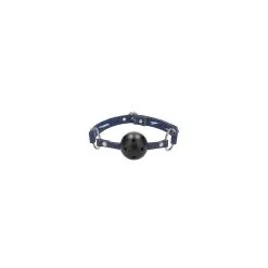 Ouch! Ouch Breathable Ball Gag With Roughend Denim Straps Blue