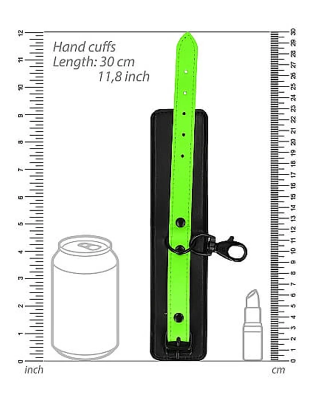 Ouch! Ouch Hand & Ankle Cuffs With Hogtie GitD Neon - Afbeelding 4