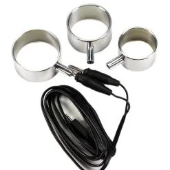Rimba Electro Set Aluminum Cock Rings 3 Sizes Uni-polar