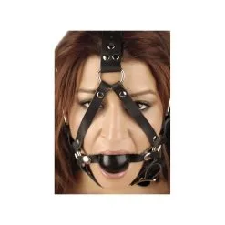 Strict Leather Leren Ball Gag Hoofdharnas